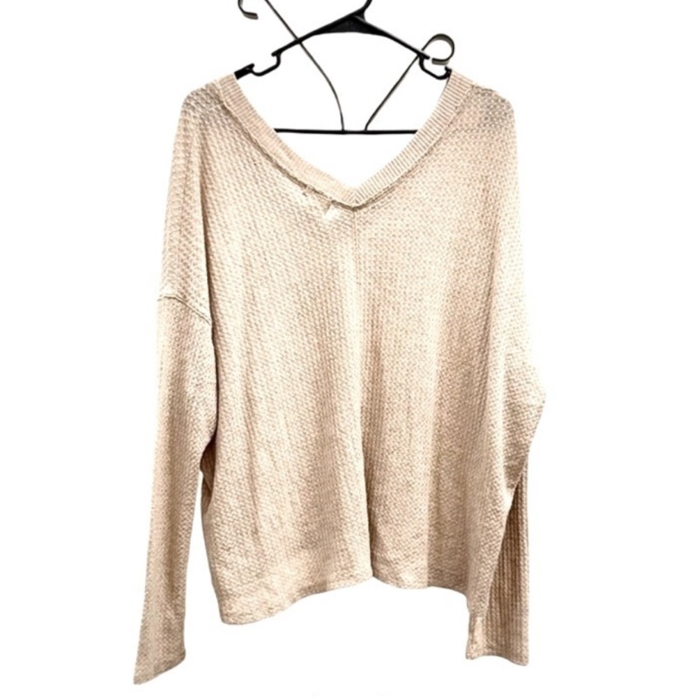 Project Social T Cream V-Neck Sweater